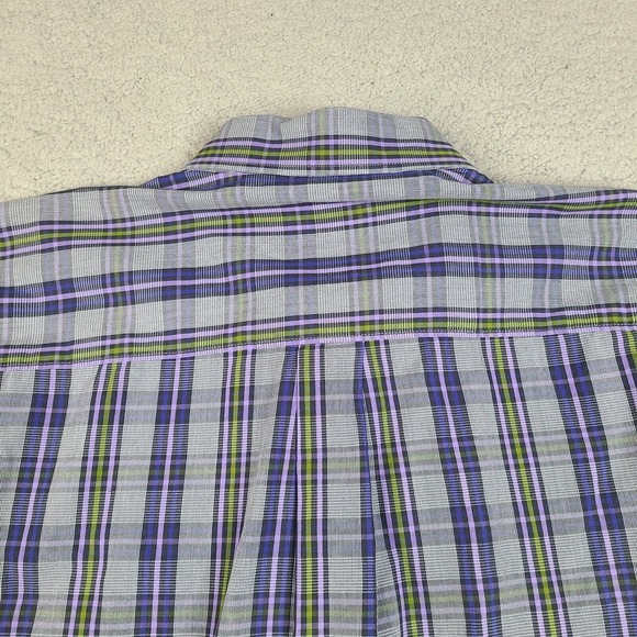 Alan Flusser Shirt Mens XL Purple Long Sleeve Button Down Cotton - Picture 8 of 14